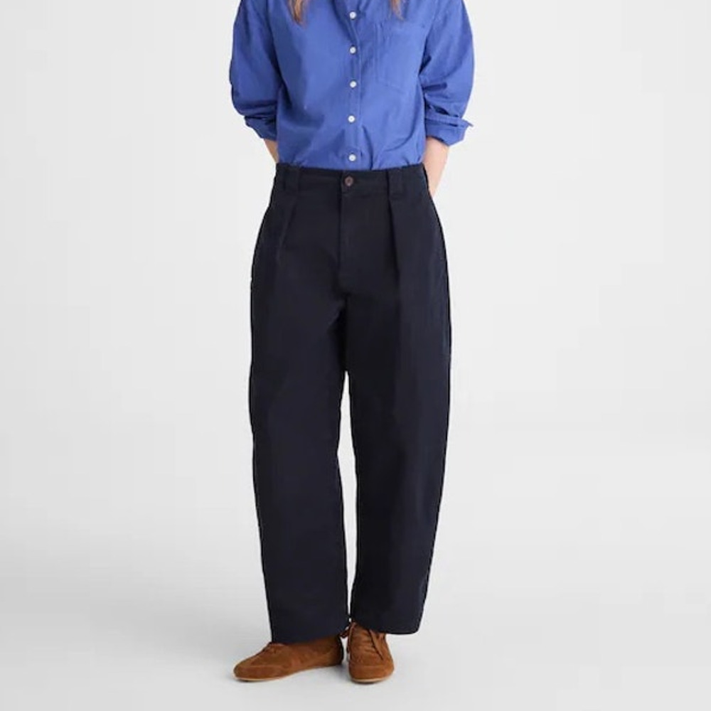 Madewell Barrel Leg Chino Classic Navy Blue Size 33 Short NWT
